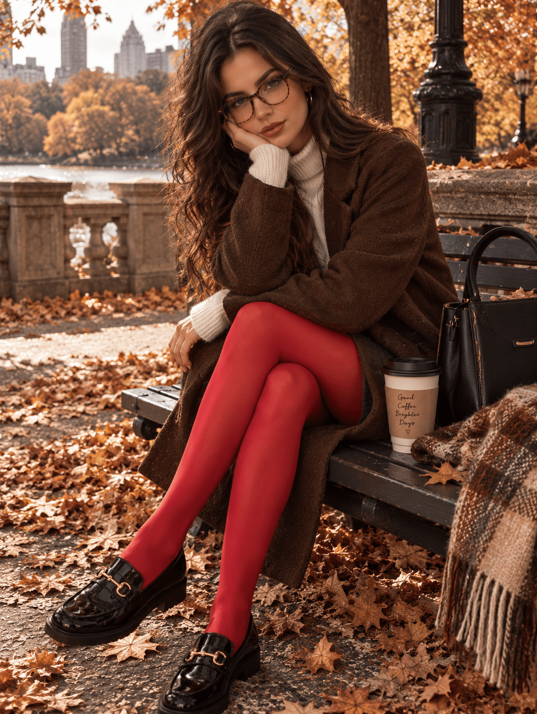The Scarlett Red Tights – Opaque Statement Tights for Women