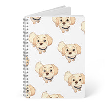 Load image into Gallery viewer, A5 Spiral Notebook — Cute Cream Puppy Pattern Lined Journal