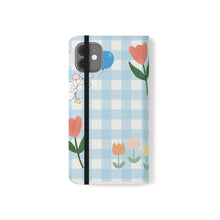 Load image into Gallery viewer, Pastel Blue Gingham iPhone Flip Case
