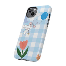 Load image into Gallery viewer, Pastel Blue Gingham Phone Case — Tough Cases