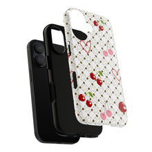 Load image into Gallery viewer, Cherry Hearts Tough Phone Case – Cute Retro Cherry Pattern Protective Cover