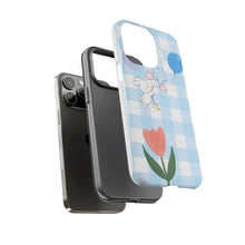 Load image into Gallery viewer, Pastel Blue Gingham Phone Case — Tough Cases