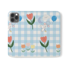 Load image into Gallery viewer, Pastel Blue Gingham iPhone Flip Case
