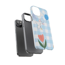 Load image into Gallery viewer, Pastel Blue Gingham Phone Case — Tough Cases