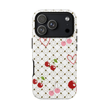Load image into Gallery viewer, Cherry Hearts Tough Phone Case – Cute Retro Cherry Pattern Protective Cover