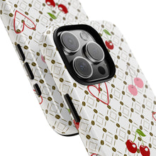 Load image into Gallery viewer, Cherry Hearts Tough Phone Case – Cute Retro Cherry Pattern Protective Cover