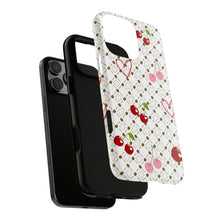Load image into Gallery viewer, Cherry Hearts Tough Phone Case – Cute Retro Cherry Pattern Protective Cover