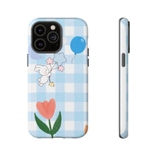 Load image into Gallery viewer, Pastel Blue Gingham Phone Case — Tough Cases