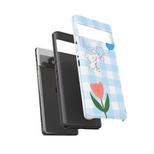 Load image into Gallery viewer, Pastel Blue Gingham Phone Case — Tough Cases