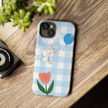 Load image into Gallery viewer, Pastel Blue Gingham Phone Case — Tough Cases