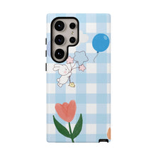 Load image into Gallery viewer, Pastel Blue Gingham Phone Case — Tough Cases