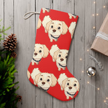 Load image into Gallery viewer, Cute Puppy Christmas Stocking – Red Santa Stocking with Cartoon Dog Pattern