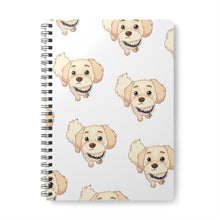 Load image into Gallery viewer, A5 Spiral Notebook — Cute Cream Puppy Pattern Lined Journal