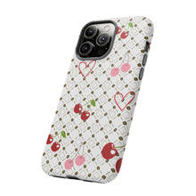 Load image into Gallery viewer, Cherry Hearts Tough Phone Case – Cute Retro Cherry Pattern Protective Cover