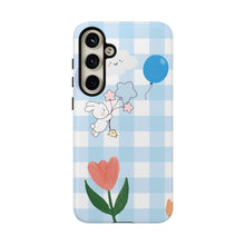Load image into Gallery viewer, Pastel Blue Gingham Phone Case — Tough Cases