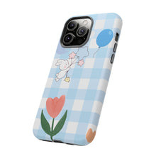 Load image into Gallery viewer, Pastel Blue Gingham Phone Case — Tough Cases