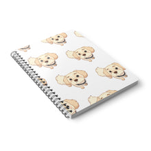 Load image into Gallery viewer, A5 Spiral Notebook — Cute Cream Puppy Pattern Lined Journal