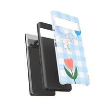 Load image into Gallery viewer, Pastel Blue Gingham Phone Case — Tough Cases