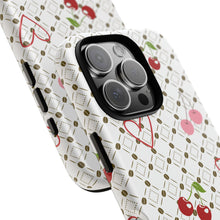 Load image into Gallery viewer, Cherry Hearts Tough Phone Case – Cute Retro Cherry Pattern Protective Cover