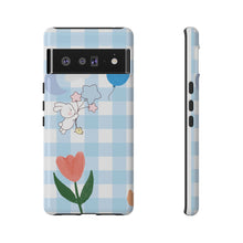 Load image into Gallery viewer, Pastel Blue Gingham Phone Case — Tough Cases