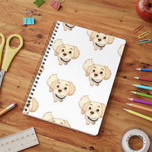 Load image into Gallery viewer, A5 Spiral Notebook — Cute Cream Puppy Pattern Lined Journal