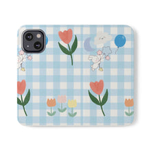 Load image into Gallery viewer, Pastel Blue Gingham iPhone Flip Case