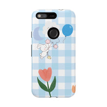 Load image into Gallery viewer, Pastel Blue Gingham Phone Case — Tough Cases