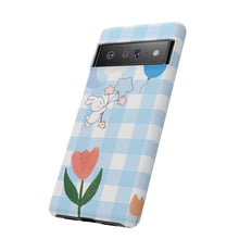 Load image into Gallery viewer, Pastel Blue Gingham Phone Case — Tough Cases
