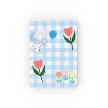 Load image into Gallery viewer, Pastel Blue Gingham Floral Hardback Journal