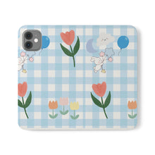 Load image into Gallery viewer, Pastel Blue Gingham iPhone Flip Case