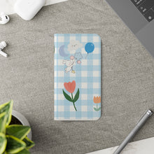 Load image into Gallery viewer, Pastel Blue Gingham iPhone Flip Case