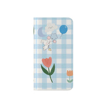 Load image into Gallery viewer, Pastel Blue Gingham iPhone Flip Case