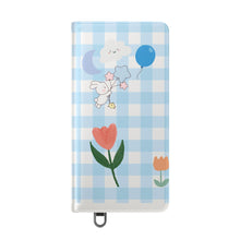 Load image into Gallery viewer, Pastel Blue Gingham iPhone Flip Case