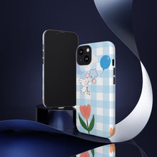 Load image into Gallery viewer, Pastel Blue Gingham Phone Case — Tough Cases