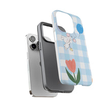 Load image into Gallery viewer, Pastel Blue Gingham Phone Case — Tough Cases