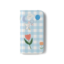 Load image into Gallery viewer, Pastel Blue Gingham iPhone Flip Case