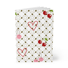 Load image into Gallery viewer, Cherry Heart A5 Notebook — Cute Retro Cherry Pattern Journal