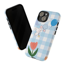 Load image into Gallery viewer, Pastel Blue Gingham Phone Case — Tough Cases