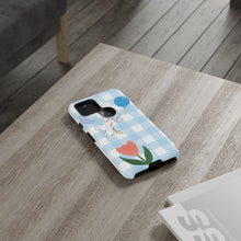 Load image into Gallery viewer, Pastel Blue Gingham Phone Case — Tough Cases
