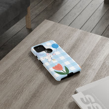 Load image into Gallery viewer, Pastel Blue Gingham Phone Case — Tough Cases