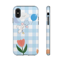 Load image into Gallery viewer, Pastel Blue Gingham Phone Case — Tough Cases