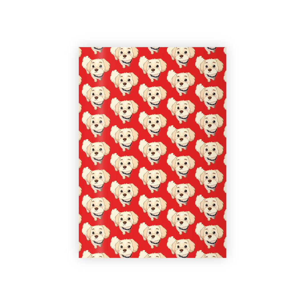 Dog Christmas Wrapping Paper Roll — Red Holiday Gift Wrap