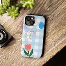 Load image into Gallery viewer, Pastel Blue Gingham Phone Case — Tough Cases
