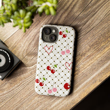 Load image into Gallery viewer, Cherry Hearts Tough Phone Case – Cute Retro Cherry Pattern Protective Cover