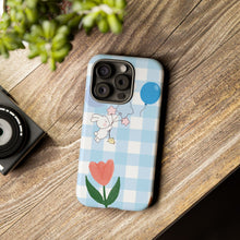 Load image into Gallery viewer, Pastel Blue Gingham Phone Case — Tough Cases