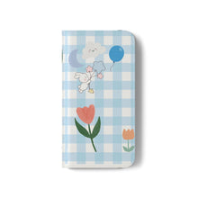 Load image into Gallery viewer, Pastel Blue Gingham iPhone Flip Case