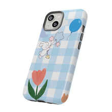 Load image into Gallery viewer, Pastel Blue Gingham Phone Case — Tough Cases