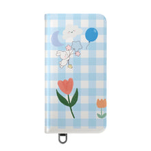 Load image into Gallery viewer, Pastel Blue Gingham iPhone Flip Case