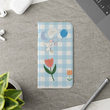 Load image into Gallery viewer, Pastel Blue Gingham iPhone Flip Case