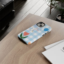Load image into Gallery viewer, Pastel Blue Gingham Phone Case — Tough Cases